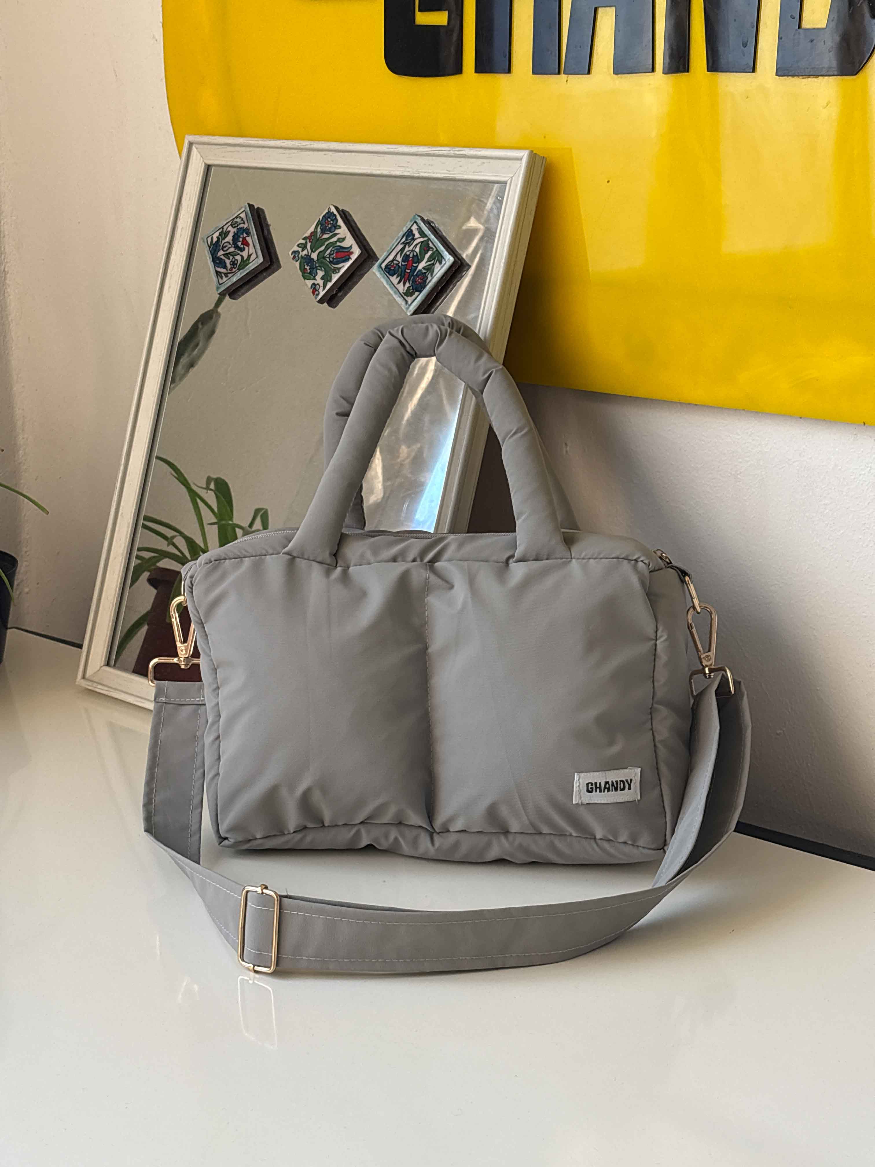 حقيبة مربعات - فضي